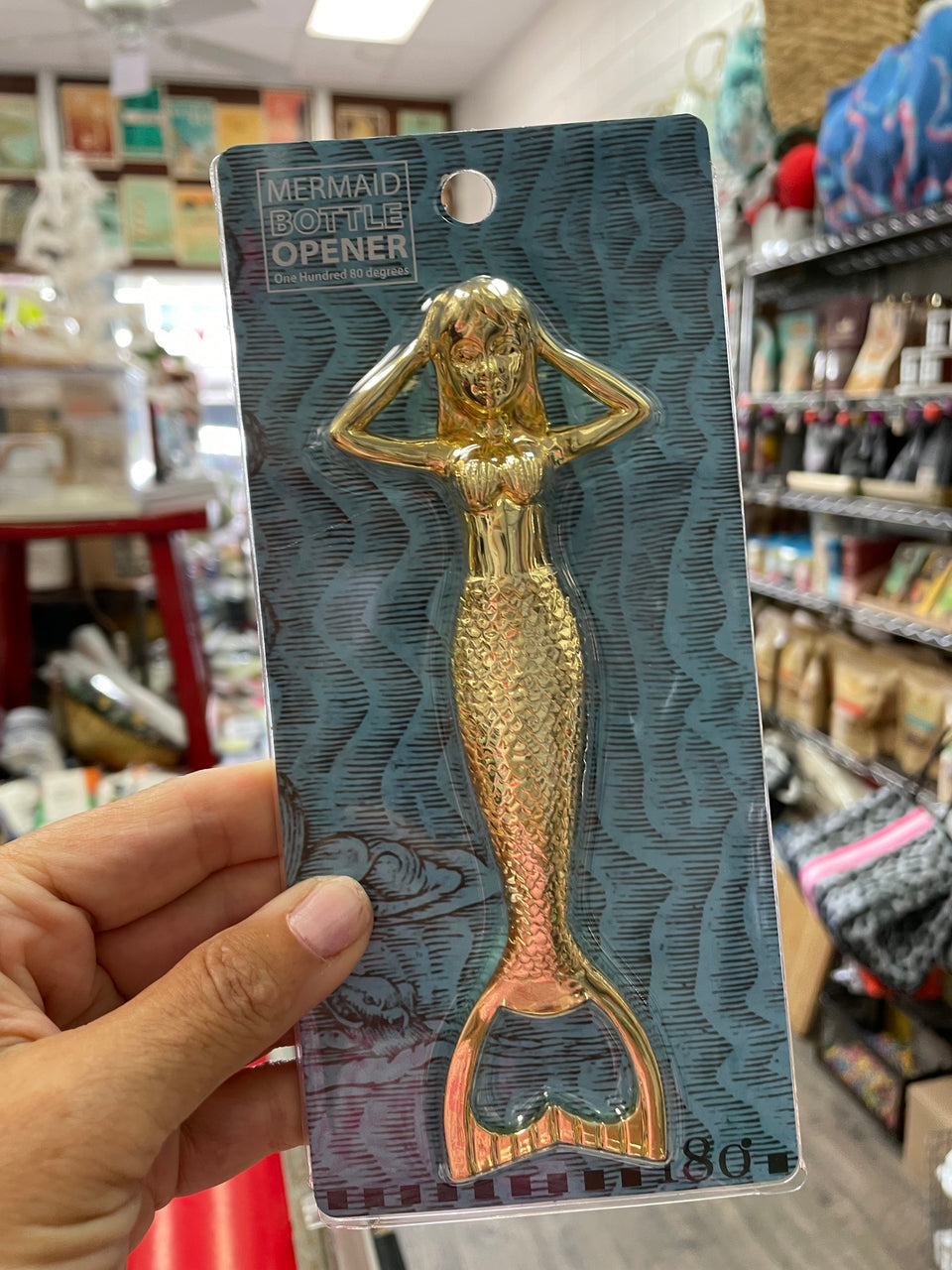Golden mermaid bottle opener